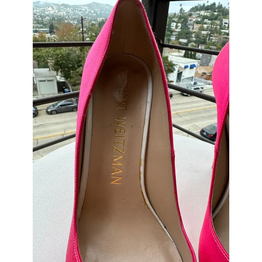Stuart Weitzman Satin Pink High Heels